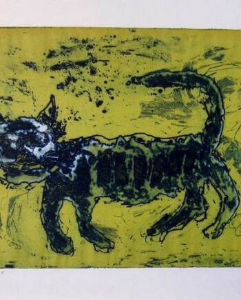 Prowling Pussycat an etching by the noted world-renowned Arthur Secunda