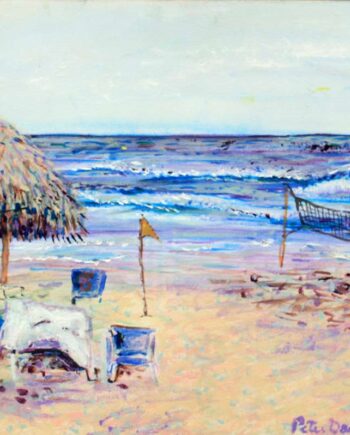 Beach Hut - Original Acrylic Painting by Peter Daniels