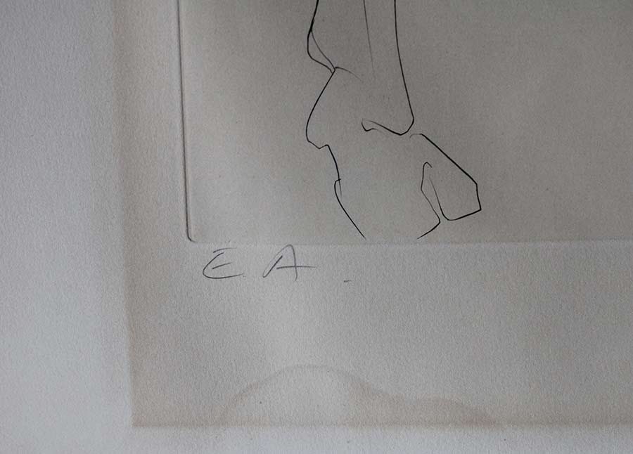 Sketch on Watercolor paper by Salvador Dali- EA Artists Proof