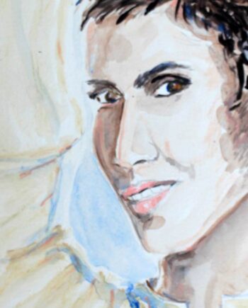Halle Berry - Original Mixed-Media Painting by Peter Daniels