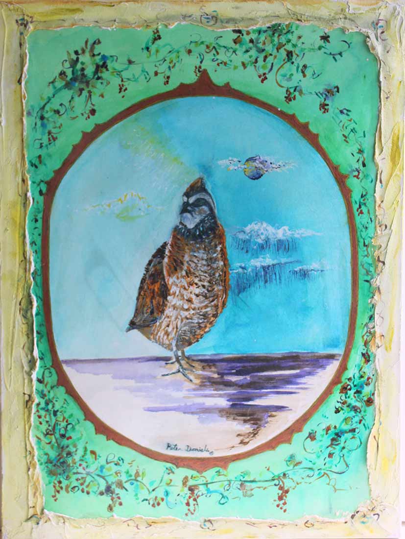 Ode to the Quail - Original Acrylic Painting by Peter Daniels