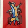 Boy Turns Into Bear a limited edition print by Christian Morrisseau noted Native American Ojibwe Artist