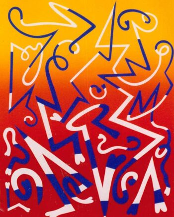 Fluid Drive a colorful serigraph (silkscreen) from 1968 by Arthur Secunda