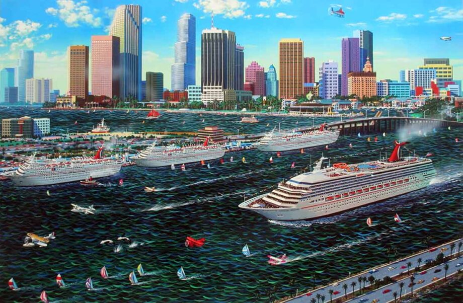Alexander Chen hyperreality lithograph Miami Cruising