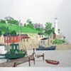 French artist Denis Paul Noyer - limited edition lithographic print Lighthouse Harbor