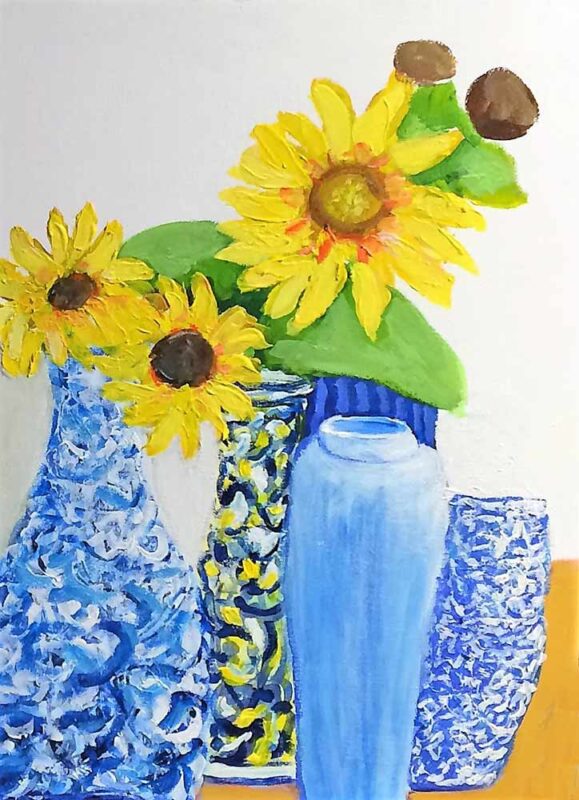 Artist Paul Crimi | Sunflower A Beautiful Acrylic Painting