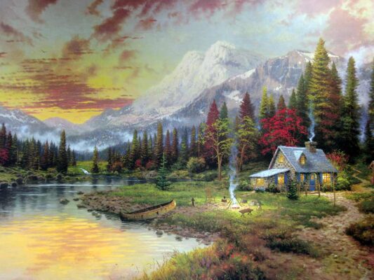 Thomas Kinkade | Beginning Of A Perfect Evening Litho Print