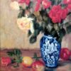 artist Bunny Oliver - lithographic print titled Roses in a Mexican Vase