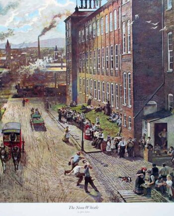 John Falter - American Artist - The Noon Whistle, lithographic print
