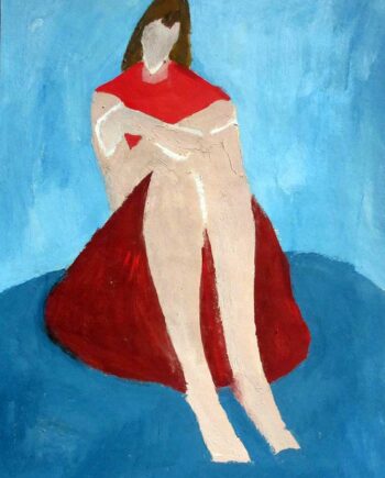 Milton Avery an oil painting on paper Portrait of a Crouched Woman