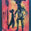 Abstract Oil Painting - Abstract Portrait of Two Figures by Japanese-Brazilian Manabu Mabe