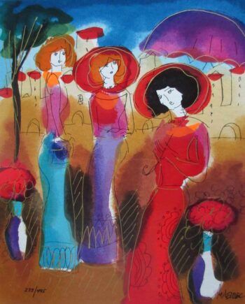 Ladies a limited edition Serigraph print by artist Moshe Leider