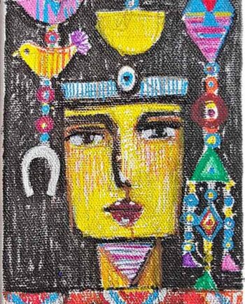 Muruvvet Durak - Turkish artist - mixed-media on canvas titled Symbols