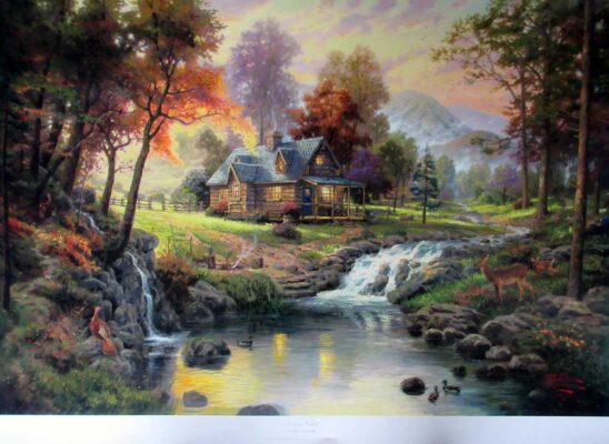 Thomas Kinkade | Mountain Retreat A Lithographic Print