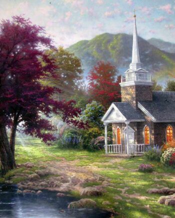 Thomas Kinkade the Painter of Light titled Streams of Living Water part of the Chapels of Nature III series