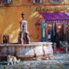 Cao Yong a Hand Textured-Hand Embellished Giclee Canvas Print Town Square Tuscany