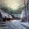 Hans Dahl - Winter Landscape Scene - oil on board