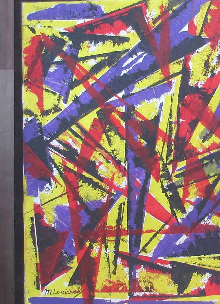 Abstract expressionist composition an oil painting on canvas by Mikhail Larionov