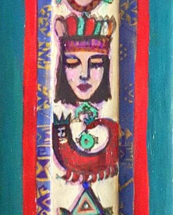 Muruvvet Durak a mixed-media art painting on canvas titled Amulets and Symbols No. 5