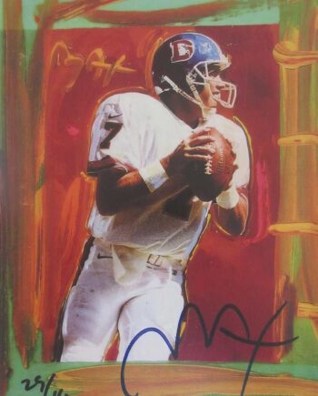 John Elway - lithograph on canvas by artist Peter Max