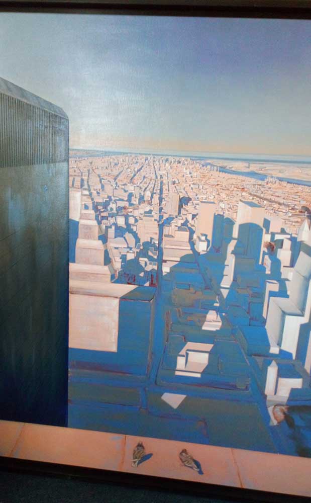 Exploration XI - Oil on Canvas - Manhattan Skyline-WTC by David Vincent Wheeler