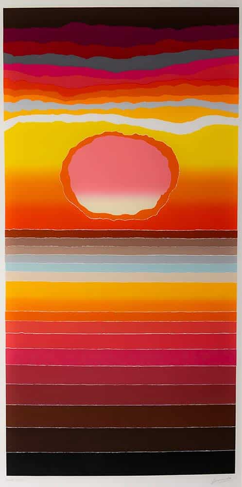 Hawaiian Sunset an iconic hand pulled Serigraph 1978 by noted artist Arthur Secunda (1927 - 2022)