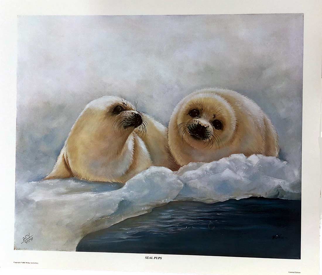 Limited Edition Lithograph on paper titled Seal Pups by noted artist Patricia Wilke Tadena
