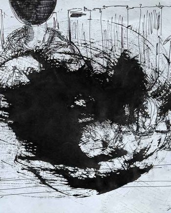 mri4 / Mother’s Milk - {$M} Drawing Ink on Paper by noted Israeli artist Leni Smoragdova