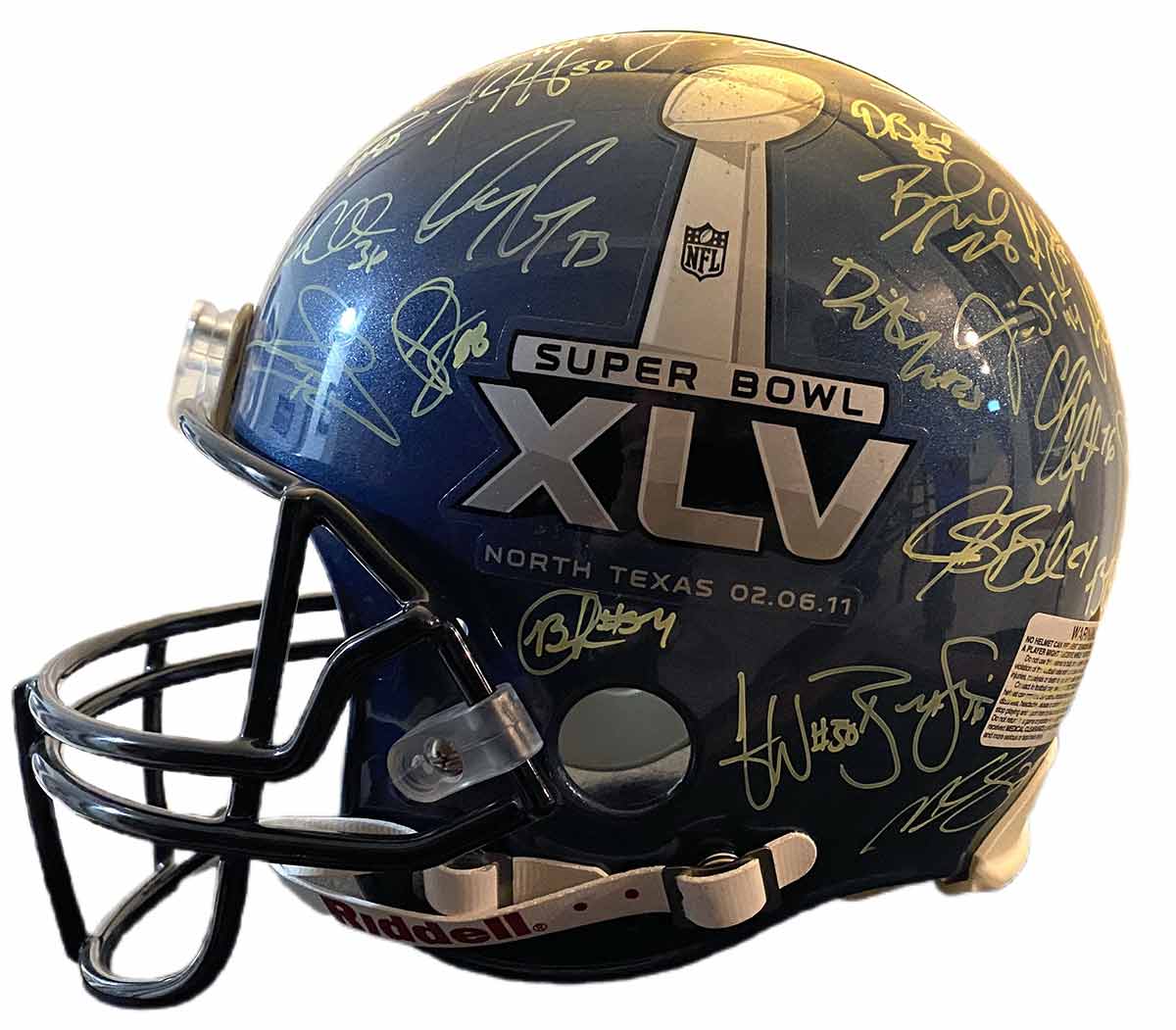 Super Bowl XLV Pro Authentic Helmet Signed by 2010 Green Bay Packers Team by The Highland Mint