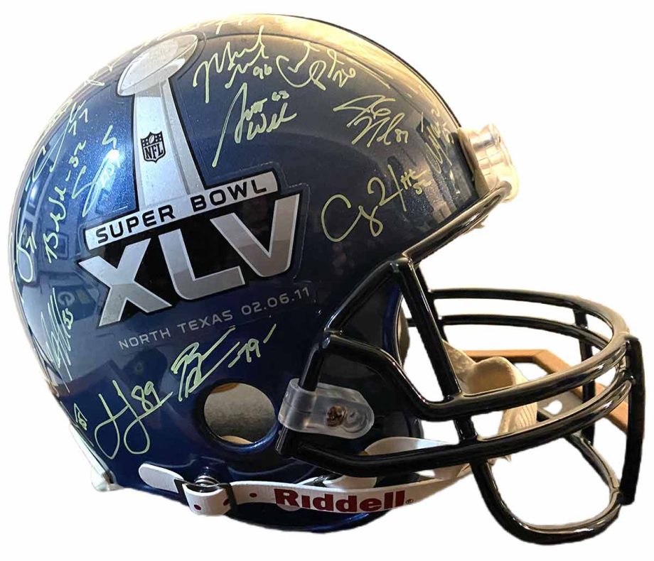 Super Bowl XLV Pro Authentic Helmet Signed by 2010 Green Bay Packers Team by The Highland Mint