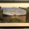 Curly Lambeau/Vince Lombardi/Lambeau Field Panoramic Print "The Legend Continues" Autographed by #15 Bart Starr and #4 Brett Favre. Professionally Framed and includes two COA's of the signings