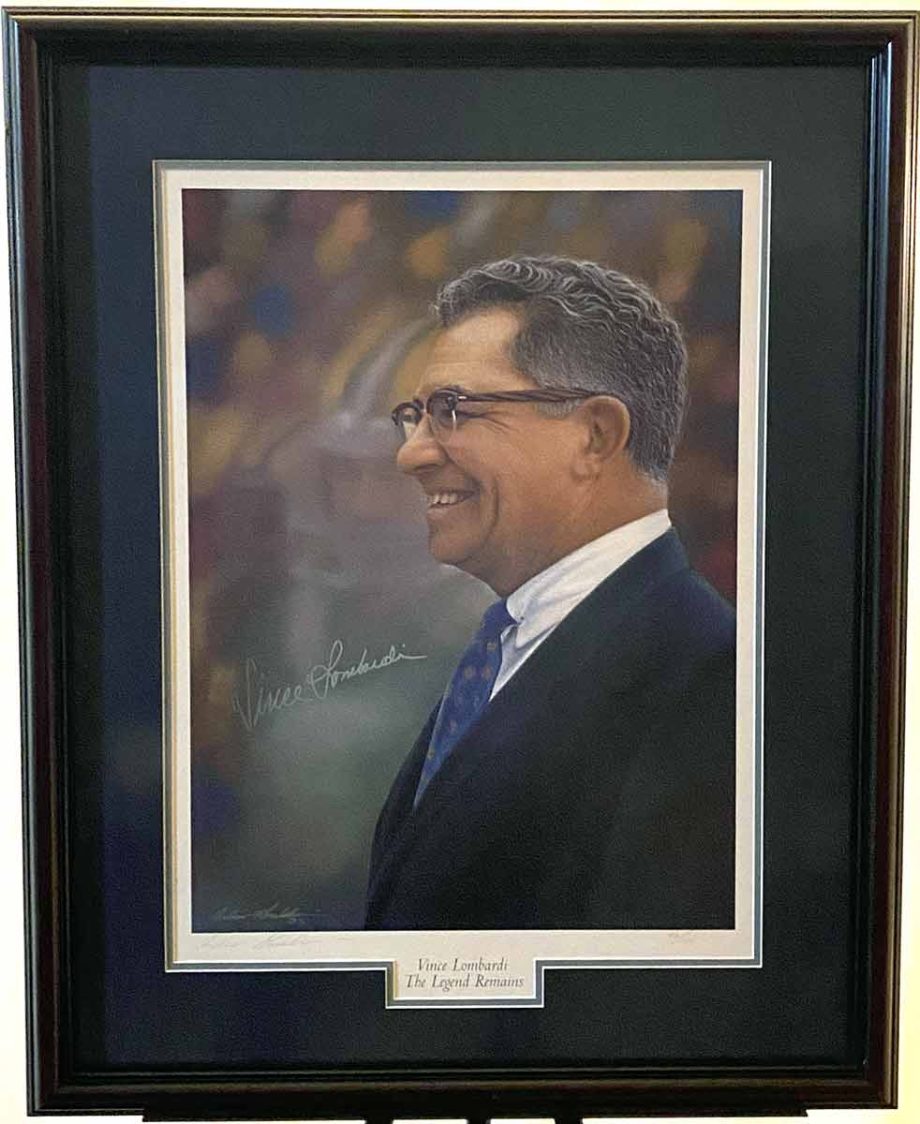 Artist Andrew Goralski captured the immortal Vince Lombardi perfectly in this limited edition print depicting the "Legend"