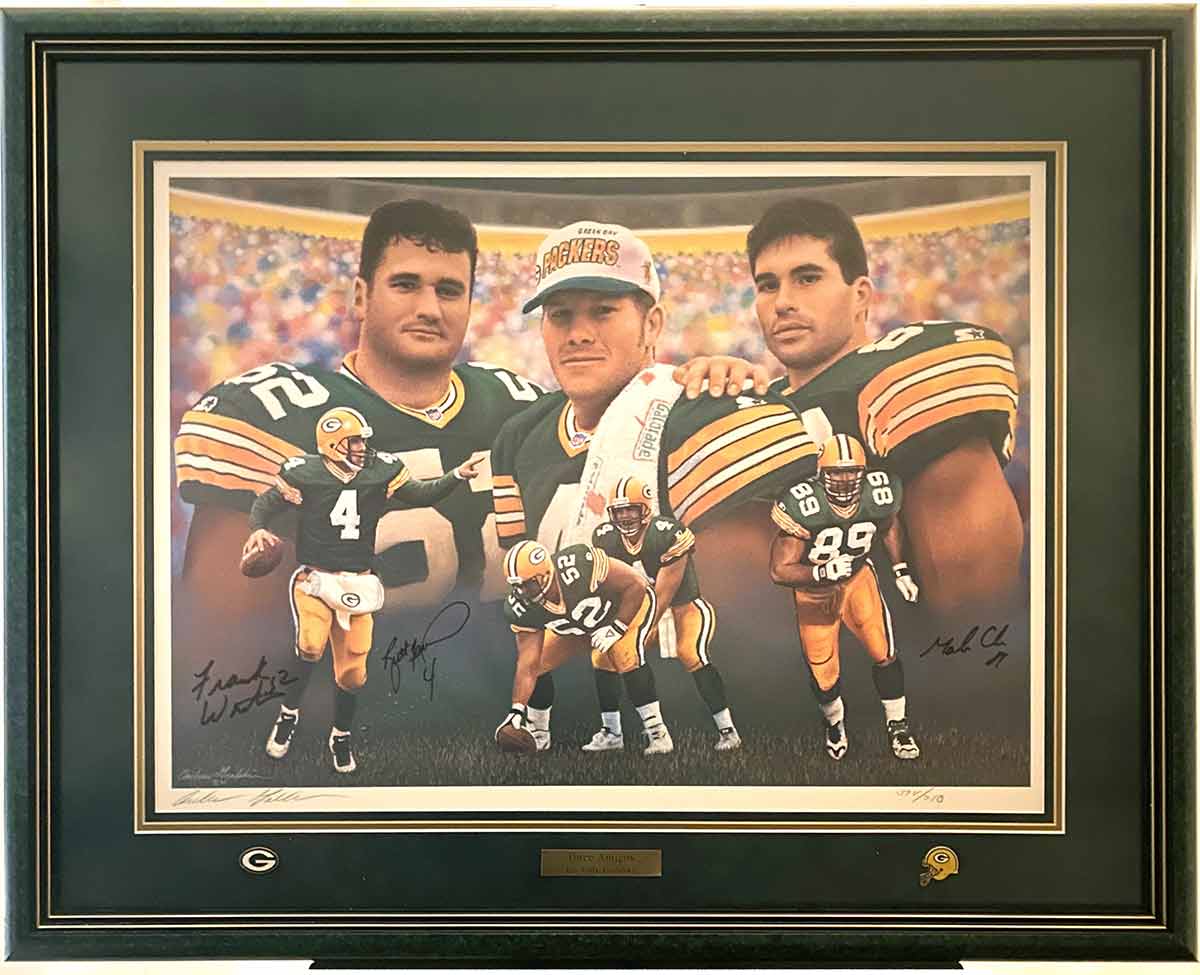 Brett Favre - Painting Collage (Signed by Artist) Framed Photo