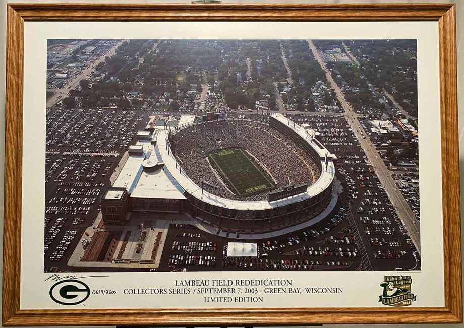 Celebrating the Rededication of Lambeau Field on September 7, 2003 after substantial renovations. 2003 Collectors Series by Michael Gustafson