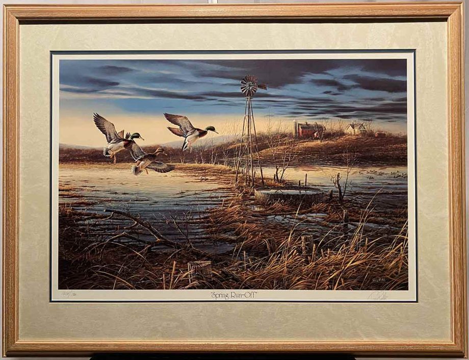 Terry Redlin painted wildlife depicting his many hours spent observing life in South Dakota, his home state. "Spring Run-Off" is another example of the beauty of life in the midwest. Signed by the artist and includes a Certificate of Authenticity. Available now from Art Agents International where creative collectibles are bought, sold, resold, brokered, and listed in a secure and private manner globally