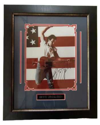 Framed print of "Born to Run" signed by "The Boss" Bruce Springsteen by the noted Photographer Annie Leibovitz - Available now from Art Agents International where creative art paintings and prints are bought, sold, resold, brokered, and listed in a secure and private manner globally