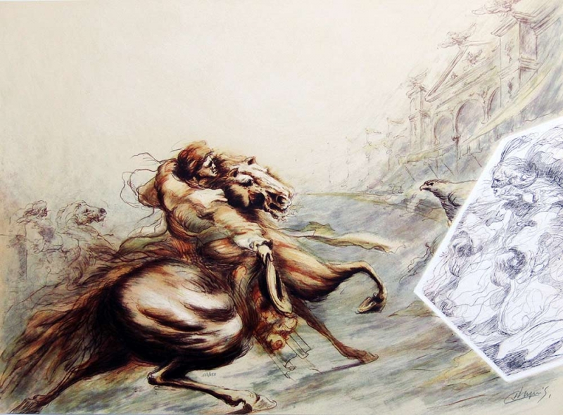 Le Guerrier by Jean Dupuis a limited edition print - available now from ArtAgentsInternational.com where unique art is bought and sold in a secure and personal manor Le Guerrier by Jean Dupuis a limited edition print