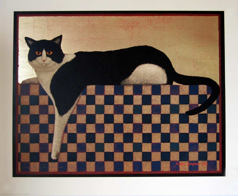 Pavanne In Gold by John Simpkins a limited edition cat art print - available now from ArtAgentsInternational.com where unique art is bought and sold in a secure and personal manor Pavanne In Gold by John Simpkins a limited edition cat art print
