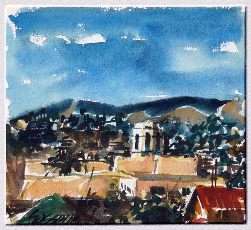 Marco Sassone original Watercolor Painting the Laguna Hotel available now on ArtAgentsInternational.com where great art is bought and sold in a secure and personal manner Marco Sassone original Watercolor Painting the Laguna Hotel