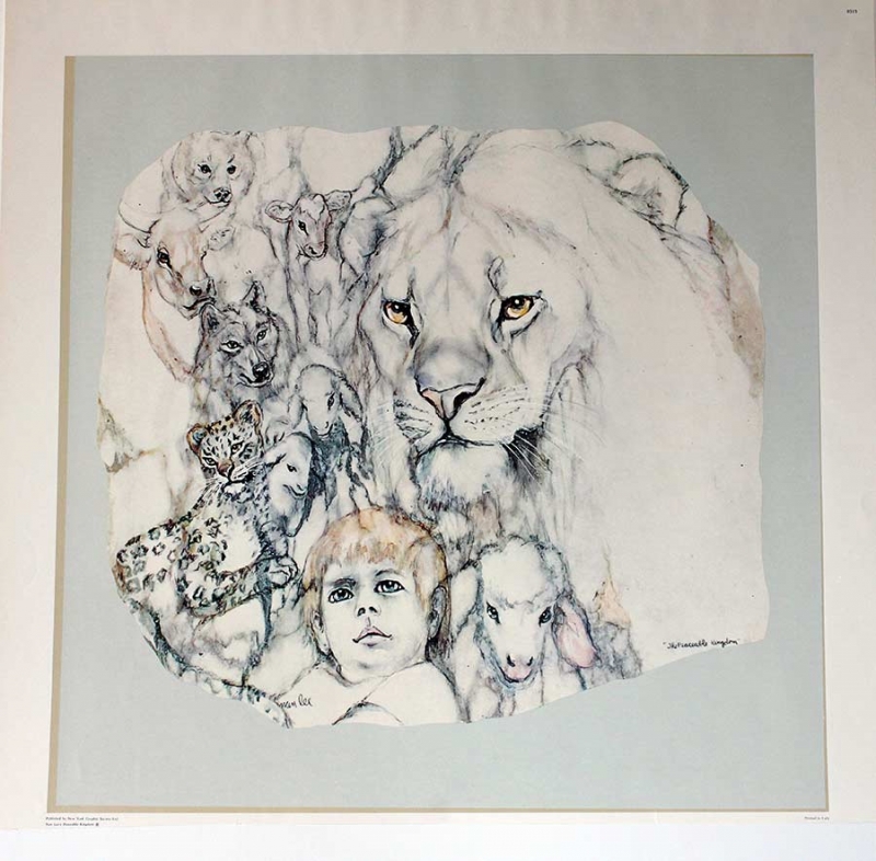 Nan Lee limited edition lithograph titled The Peaceful Kingdom - available now from ArtAgentsInternational.com where unique art is bought and sold in a secure and personal manor Nan Lee limited edition lithograph titled The Peaceful Kingdom