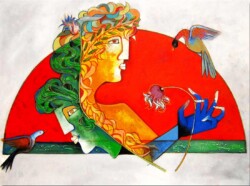 Couple an Acrylic Painting by Rajesh Choudhari